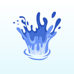 Fototapeta premium Vector illustration of fresh clear water splash. Suitable for design elements from cartoon water. Aqua liquid dynamic motion. Realistic water splash in flat design.