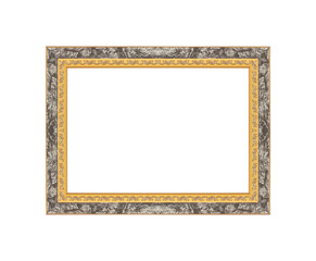 Golden frame isolated on white background