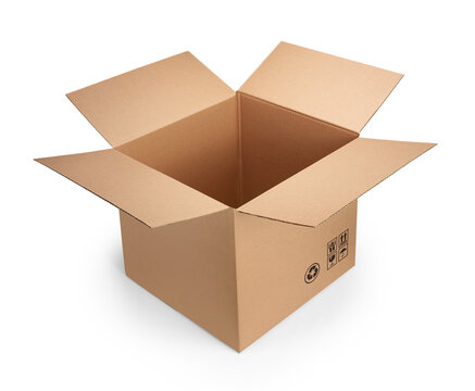 Cardboard box isolated on white background with clipping path