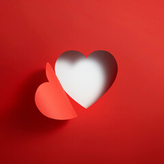 Heart shape hole through paper
