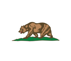California bear. flag of California. vector illustration