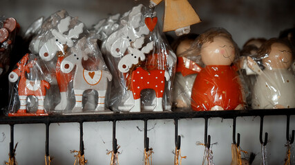 wooden Christmas toys deer and angels
