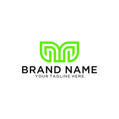Fototapeta premium letter M and leaf aco logo template vector illustration icon element