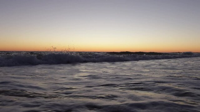 Waves Break under a Cape Cod Sunset