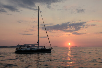 sailboat at sunset