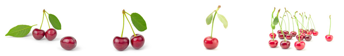 Collection of Sweet cherry isolated on a white background