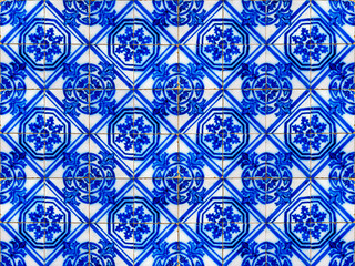 Ancient tiles seamless pattern in Ouro Preto, Brazil