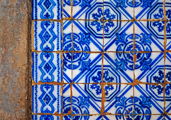 Ancient tiles pattern in Ouro Preto, Brazil