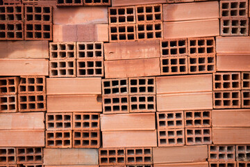 Solid clay bricks used for construction