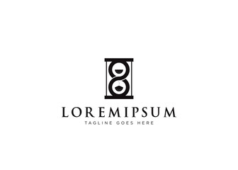 hourglass logo. Sandglass icon. Timer vector design template