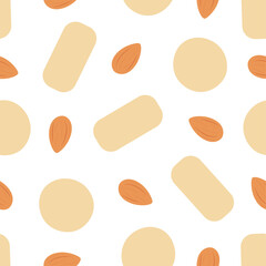 Almond and Marzipan. Vector pattern