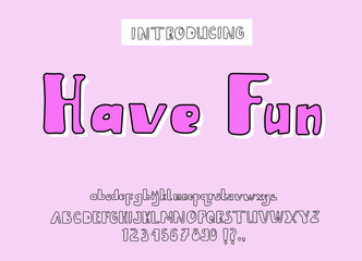 Cute Alphabet Typography Vector (Easy Editable Colors)