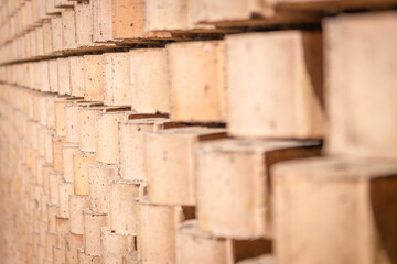 Old brick wall background selective focus