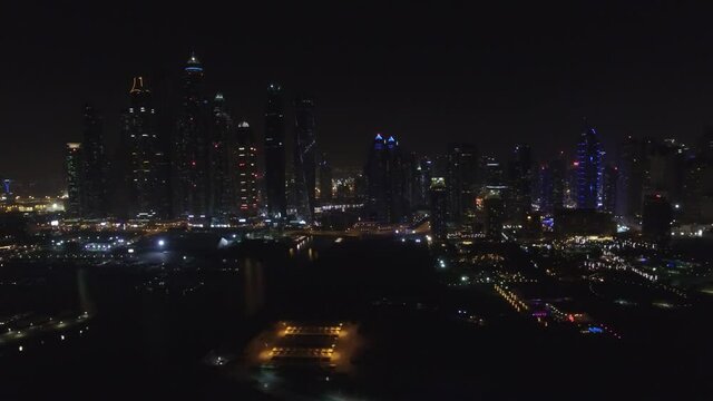 Dubai at Night UAE Drone Footage
