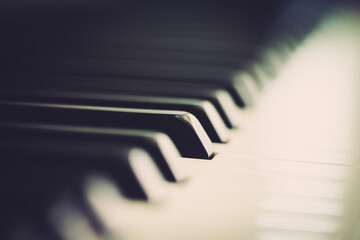 Piano and keyboard piano, Music instrument. Black and white key. side view of instrument musical...