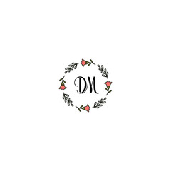 Initial DM Handwriting, Wedding Monogram Logo Design, Modern Minimalistic and Floral templates for Invitation cards