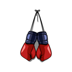 red boxing gloves hanging vector