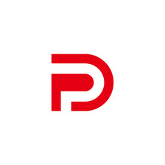 letter pd simple geometric clear flat design logo vector
