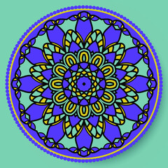 Decorative Round Pattern. Mandala. Ornamental design element of Asian, Indian, Pakistan. Ethnic Vector Illustration for Paper Products, Textiles.