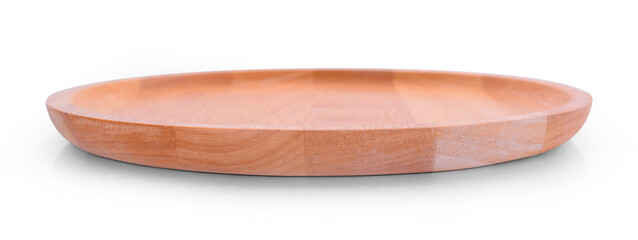 wood plate isolated on white background.