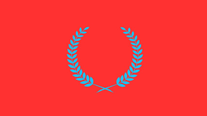 New aqua color wreath icon on red background, New wheat icon