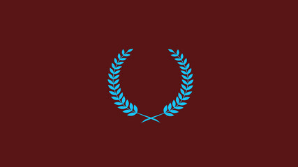 Amazing aqua color wreath icon on red dark background, Best wheat icon, Wheat icon on red dark background