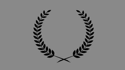Best black color wreath icon on gray background, Amazing wheat icon, wheat design icon