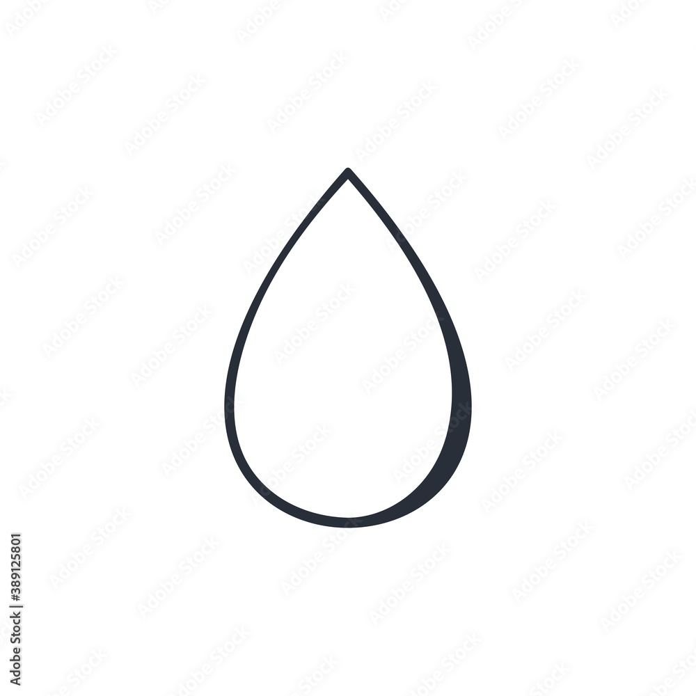 Poster a drop. liquid. vector linear icon isolated on white background.