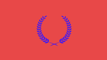 Amazing blue color wreath logo icon on red background, Beautiful wheat icon, New wheat logo icon