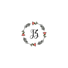 Fototapeta na wymiar Initial JZ Handwriting, Wedding Monogram Logo Design, Modern Minimalistic and Floral templates for Invitation cards