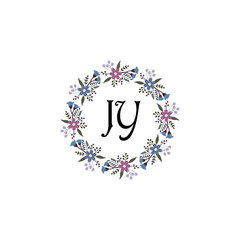 Initial JY Handwriting, Wedding Monogram Logo Design, Modern Minimalistic and Floral templates for Invitation cards