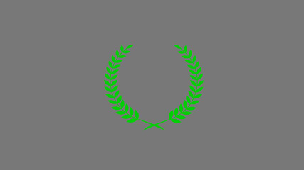 Beautiful green color wheat logo icon on gray background, Amazing wheat icon