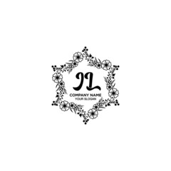 Initial JL Handwriting, Wedding Monogram Logo Design, Modern Minimalistic and Floral templates for Invitation cards
