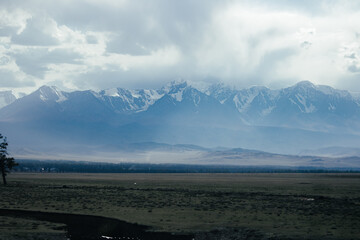 clouds over the mountains