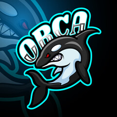 Orca esport logo mascot design © idesign2000