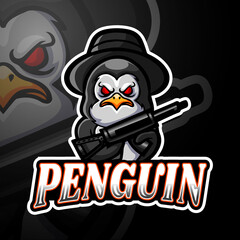 Penguin esport mascot logo design