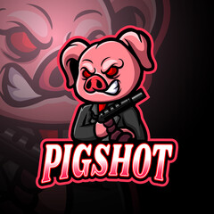 Pig esport logo mascot design