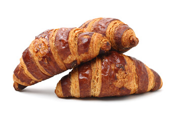 Fresh croissants isolated on white background 