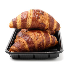 Fresh croissants isolated on white background 