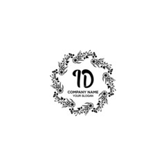 Initial ID Handwriting, Wedding Monogram Logo Design, Modern Minimalistic and Floral templates for Invitation cards