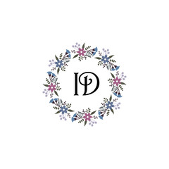 Initial ID Handwriting, Wedding Monogram Logo Design, Modern Minimalistic and Floral templates for Invitation cards