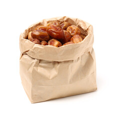 medjool dates on white background