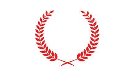 Obraz premium Beautiful red color wreath icon on white background, New wheat icon