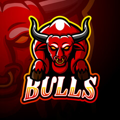 Bulls esport logo mascot design