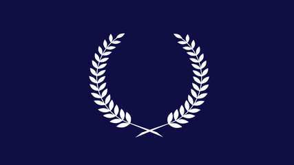 Amazing white color wreath icon on blue dark background, New wheat icon