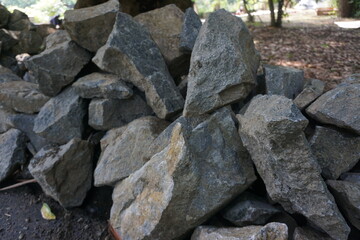 Pile of stones by the side of the road