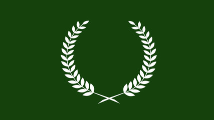 Amazing white color wreath icon on green dark background, New wheat icon