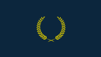 New wheat icon on aqua dark background, Wreath icon on aqua dark background