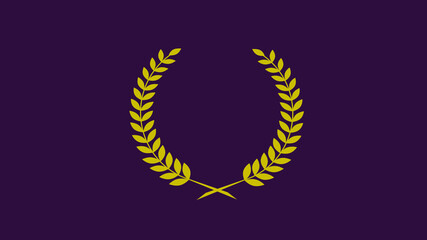 New yellow color wheat icon on purple dark background, Wreath logo icon