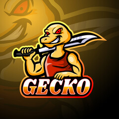 Gecko esport logo mascot design